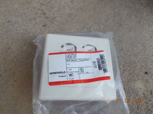 Wiremold V4047WF Faceplate 2-G w/one dplx installed ivory, Raceway 4000 series