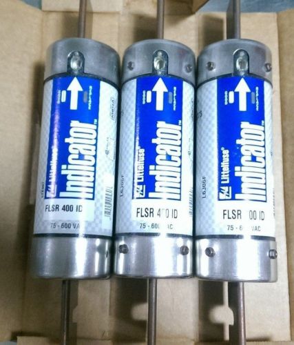 LOT OF 3 NEW LITTELFUSE &#034; INDICATOR &#034; FLSR-400-ID FUSE 400a. / 600v. CLASS RK5