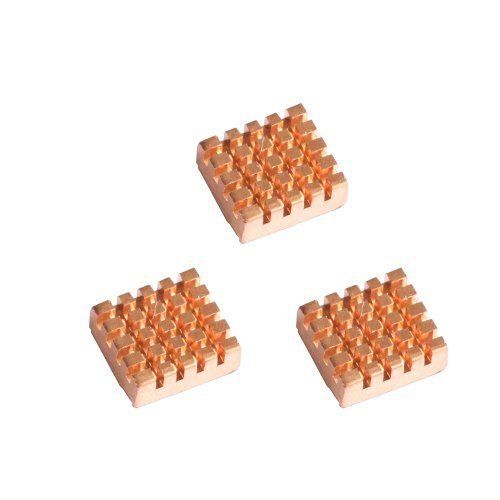 SunFounder Copper Cooling Heatsink Set for Raspberry Pi - Set of 3 Heat Sinks