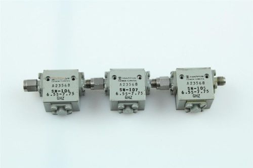 LOT OF 3 HARRIS  RF ISOLATOR A23568 6.5 - 7.7GHz