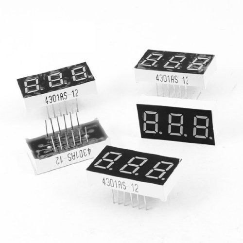 5 pcs common cathode 12 pin 3 bit 7 segment 0.4&#034; red led display digital tube gf for sale