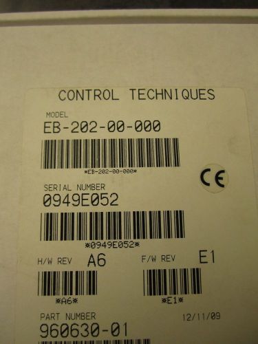 NEW EMERSON CONTROL TECHNIQUES EB-202-00-000 SERVO DRIVE NEW IN SEALED BOX.