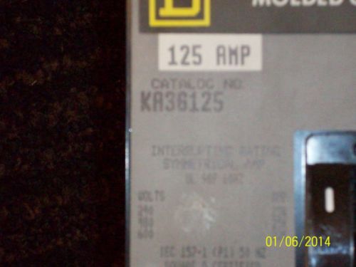 SQUARE D 125 amp KA36125 CIRCUIT BREAKER