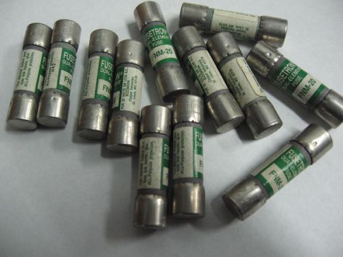 Cooper Bussmann Fusetron FNM-20 Fuses- lot of 12 -FNM20