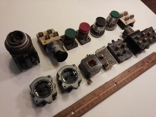 ALLEN BRADLEY AB PUSH BUTTON 800 bul stop momentary switch starter vintage parts