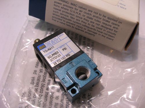 Mac T0-RA11 TO-RA11 Air Actuated Valve (30 - 120 PSI) 3 Way NOS