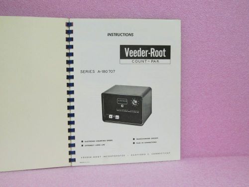 Veeder-root manual series a-180707 electronic counter instruction man. w/schem. for sale