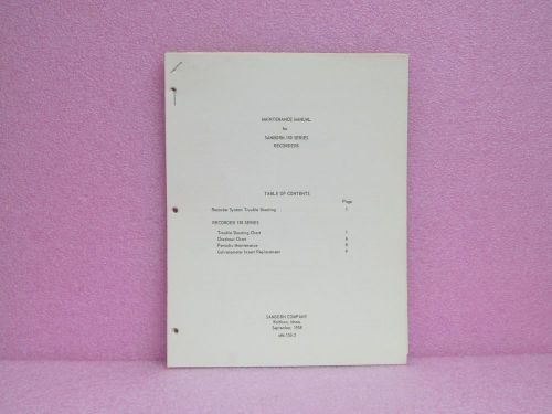 Sanborn/HP Manual 150 Series Recorders Maintenance Manual w/Schematics