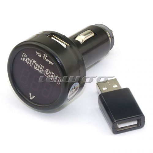 Digital Voltmeter Gauge DC 12V/24V to 5V/2A Car Converter Usb Charger For GALAXY