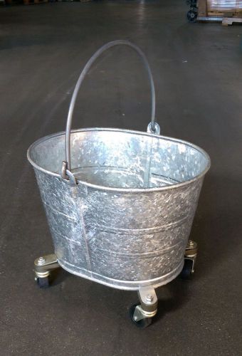 S-116 Geerpres Seaway Galvanized Oval Bucket, 16 Qt, 2&#034; casterS