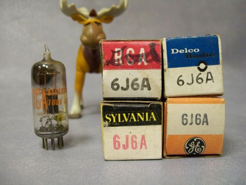 6J6A Vacuum Tubes  Lot of 4  Delco / GE / RCA / Sylvania