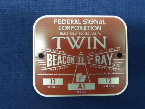 Federal signal corporation model 11 twin beacon ray replacement badge for sale