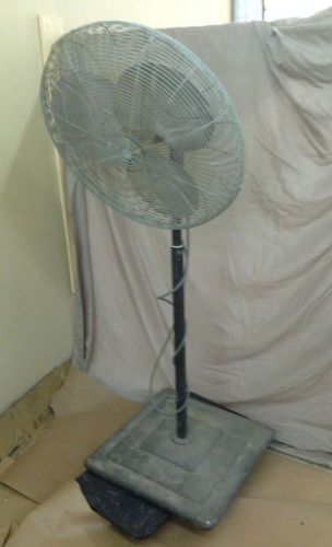 Industrial fan USED heavy duty metal base 4ft extends to 7ft / 26&#034; or 28&#034; black