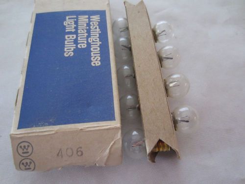 Box of 9 Westinghouse 406 GE406 Miniature Globe Screw Base Lamps Light Bulbs NOS