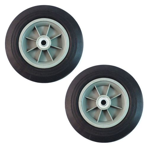 Set of 2 Hand Truck Tire Offset Hub Semi Pneumatic 10&#034; x 2-3/4&#034; Wheel- 5/8&#034; ID