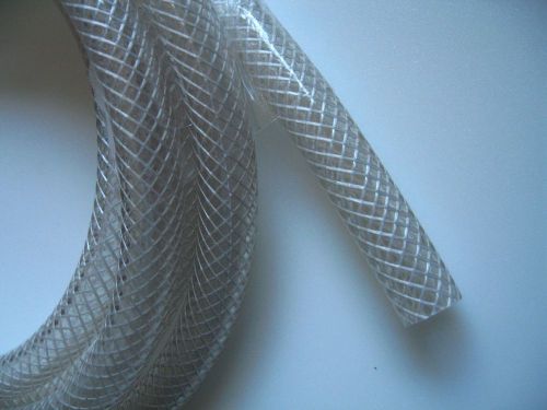 10ft NEW 3/4&#034; OD BRAIDED PVC Vinyl TUBING ROLL 1/2 ID Clear Reinforced 10&#039; Tube