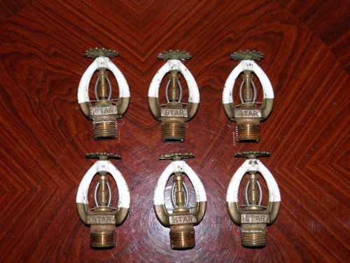 Lot of 6, solid brass/copper? fire sprinkler heads. SSP-1,  &#034;E&#034;, &#034;STAR&#034;.