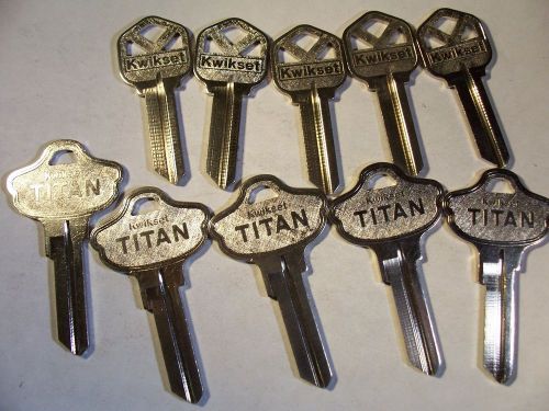 10  VINTAGE    ORG TITAN AND  KWIKSET   KW1  KEYS   UNCUT    LOCKSMITH