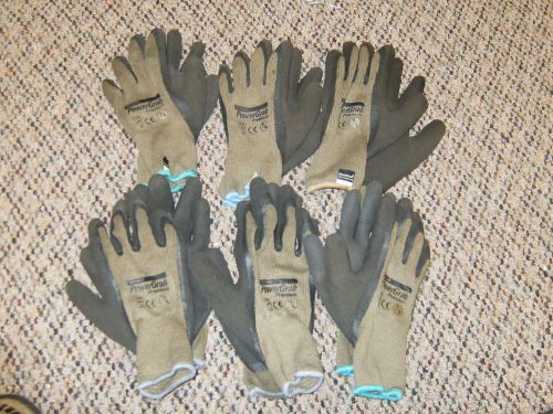 Lot of 6 pair used  rubber coated  power grab gloves for sale