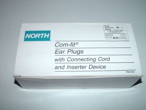 20 PAIR NORTH COM-FIT EARPLUGS HEARING PROTECTION W/CONNECTING CORD LARGE