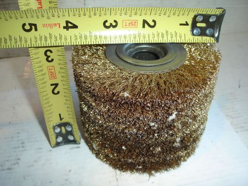 Wide Wire Wheel Brush 4&#034; O.D  X 3&#034; Wide X 3/4&#034; Arbor shaft Grinder Buffer Hand