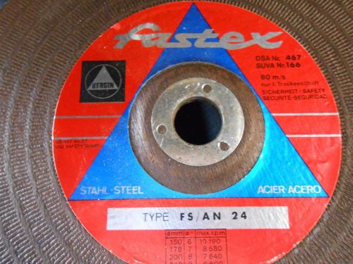 Bergin Fastex 9&#034; x 1/4&#034; ABRASIVE Wheels- DISCS/CUTOFF FS/AN 24 (Box of 10)