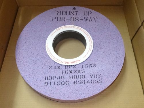 2 new radiac 16&#034; x 2&#034; x 5&#034; 8bp46-h800-vos abrasive grinding wheels k344653 for sale