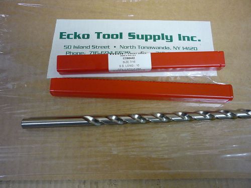 DRILL HIGH SPEED STEEL LONG LENGTH 7/16&#034; x 7-1/2&#034; FLUTE x 10&#034; OAL USA NEW $8.75