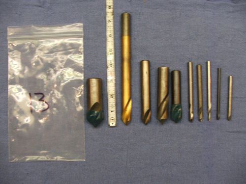 spotting drills mixed lot of 10 2 flute various sizes hss 5/8&#034; trw twist bit 13