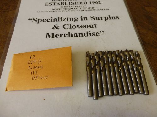 Screw machine drill letter &#034;g&#034; 118 pt  high speed nachi japan new 12 pcs $8.40 for sale