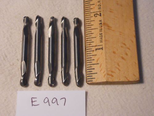 5 NEW 3/16&#034; SHANK CARBIDE ENDMILLS. 2 FLUTE. DOUBLE END. BALL. USA MADE  {E997}