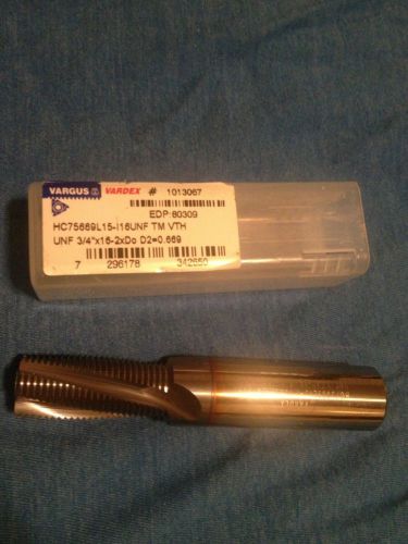 VARGUS 3/4&#034;-16UNEF VTH Carbide Coolant Thread Mill TiCN Helical Spiral Flute