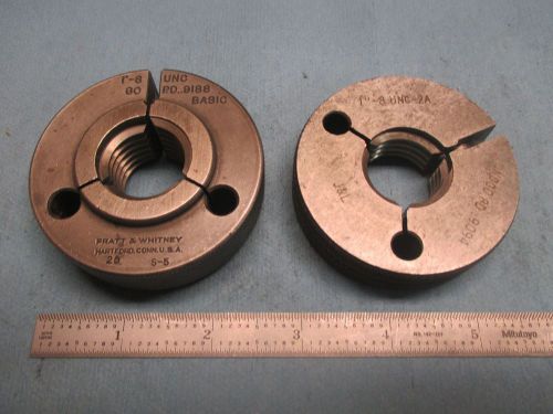 1&#034; 8 UNC 2A THREAD RING GAGE GO NO GO 1.000 P.D.&#039;S = .9188 &amp; .9094 MACHINIST