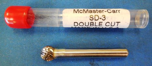 Mcmaster-carr sd-3 professional quality double cut carbide ball burr, brand new for sale