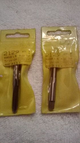 (2) Irwin 2129 5/16-24 NF HSS Plug Tap LEFT HAND USA Made