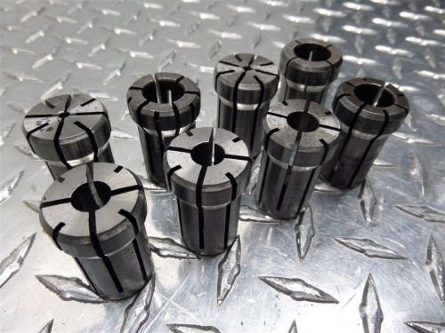 8 PIECE LOT OF DA180 DA18 COLLETS 1/8&#034; TO 39/64&#034; CAPACITY (3