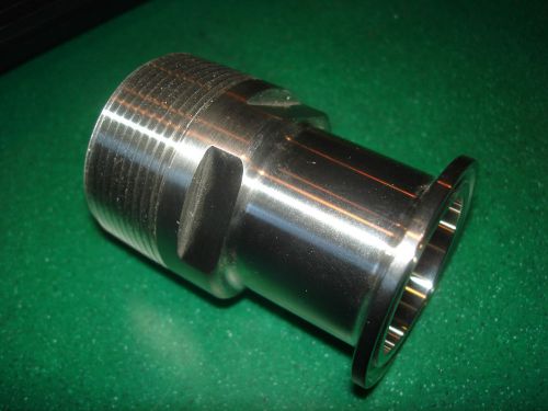 NEW VNE 2&#034; QUICK-CLAMP TO THREAD SANITARY S.S. 304 STR. ADAPTER, 2&#034; ID &amp; 2&#034; OD