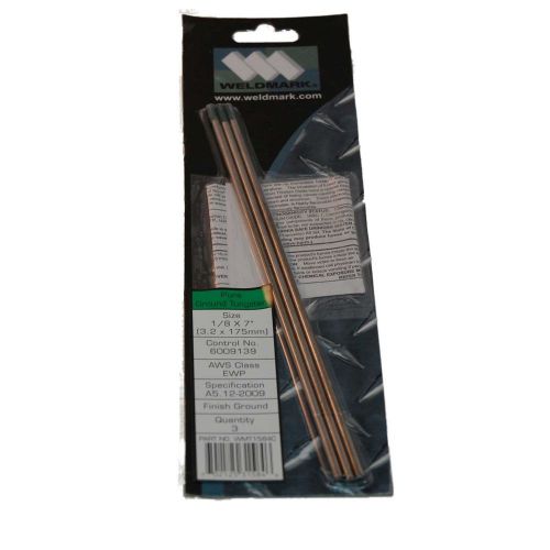 Weldmark 1/8&#034; x 7&#034; Tungsten Electrodes Pure Ground Finish 3/pk WMT1584C