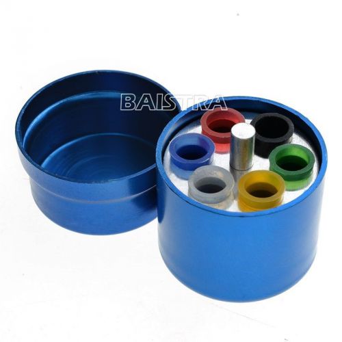 1 PC Dental 6 holes Gutta Percha Points Round Disinfection Box Aluminium Blue