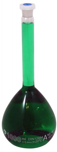 1000mL Volumetric Glass Flask with Shatterproof Plastic Stopper