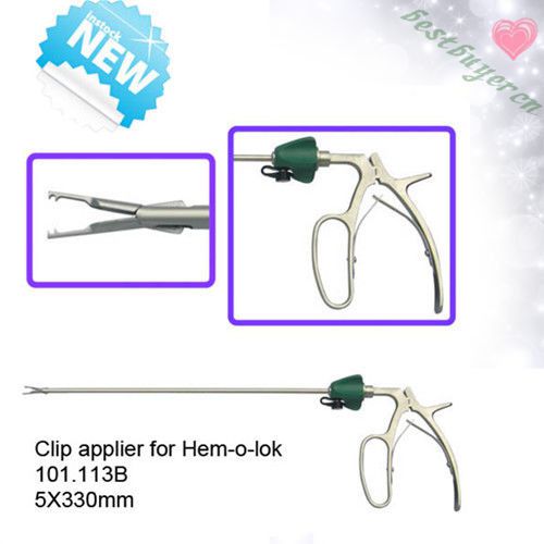 New 5x330mm hem-o-lock Clip Applier ML size Green color CE Item ~~