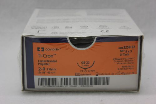 Covidien ref # 3259-52 ti-cron coated braided polyester 3 met. 75cm (box of 24) for sale