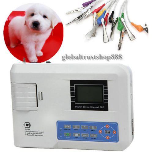 Digital 1 channel Electrocardiograph 12 lead ECG EKG MACHINE for vet veterinary