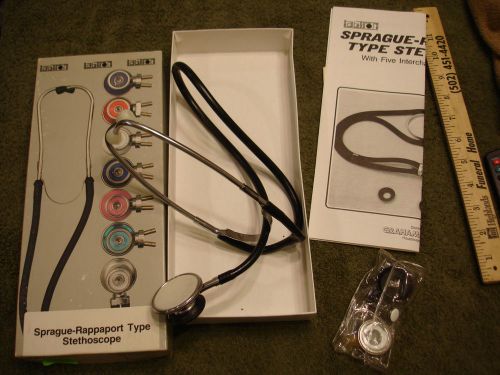 LABTRON SPRAGUE RAPPAPORT TYPE STETHOSCOPE W/ 5 Interchangeable Chestpieces