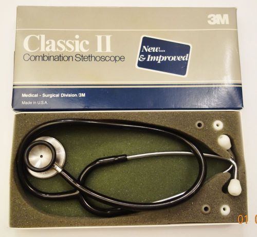 Vtg 1986 3M Littman 28” Classic II SE Black Stethoscope Model 2201 VGC !!!