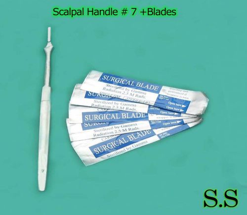 100 Scalpel Blades #12 + Scalpel Handle #7 Surgical Dental ENT Instruments