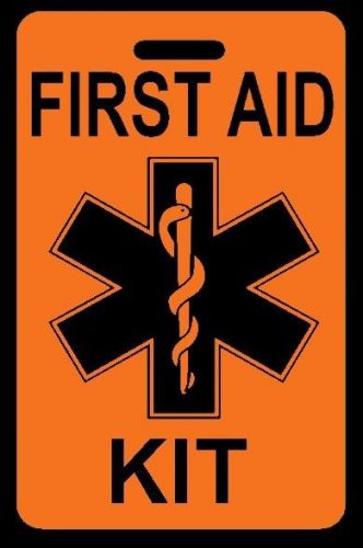 Orange FIRST AID KIT Bag Tag - FREE Personalization - New