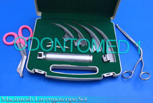 MACINTOSH Laryngoscope Set EMT w/4 Bulb,1 shear,1 magil
