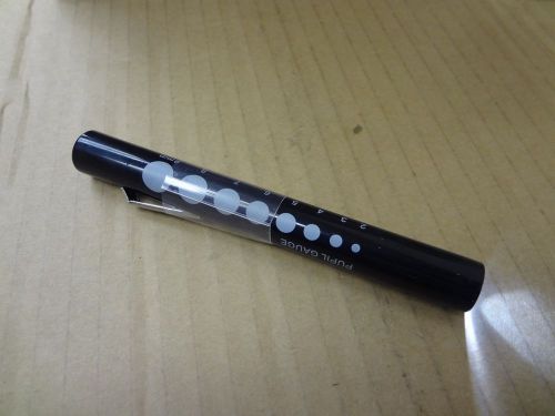 BLACK Medical Pen light PenLight LED With Pupil gauge New EMT, EMS Penlight