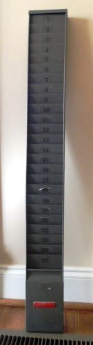 LATHEM HEAVY DUTY METAL TIME CLOCK PUNCH CARD HOLDER RACK 25 SLOTS VINTAGE NICE